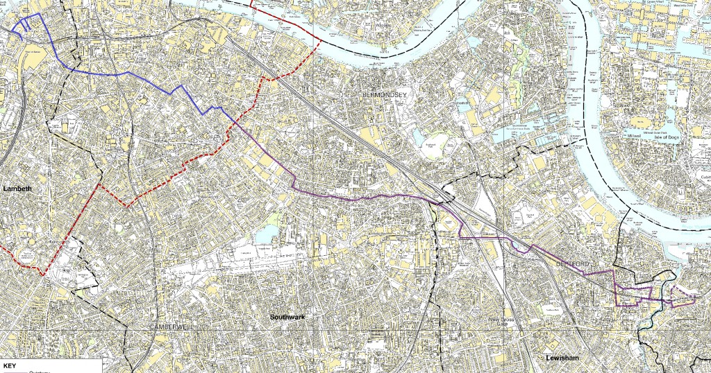 2014-06-10 Quietway Waterloo to Greenwich overview map A3 hi-qual-1